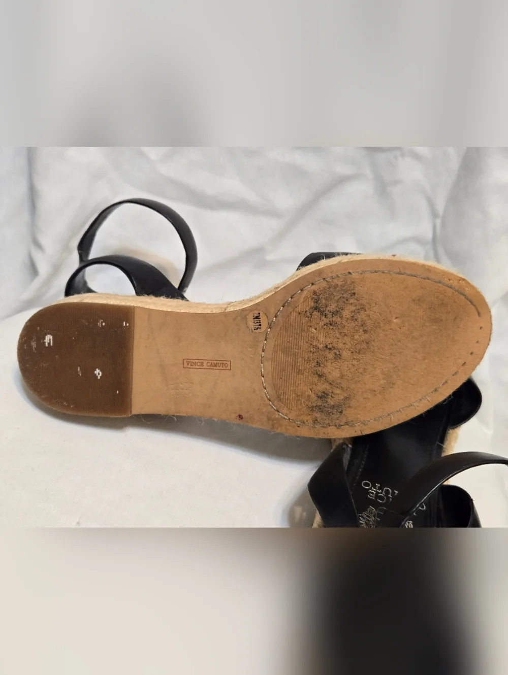 Vince Camuto Womens Espadrille Sandals Black Sz 7M - Picture 8 of 9